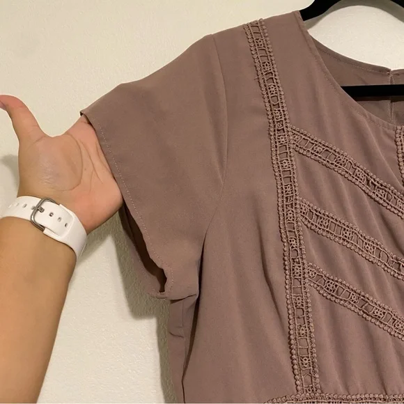 NWOT Mikarose Purple Midi Dress Short Sleeve - Picture 2 of 5